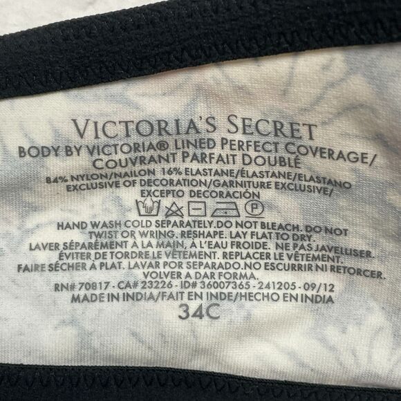 Victoria's Secret Body By Victoria Lined Perfect Coverage Floral Rhinestone Bra - Picture 12 of 13